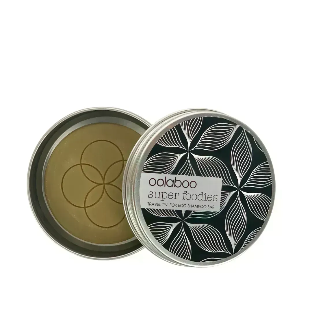 Oolaboo super foodies travel tin + eco shampoo bar